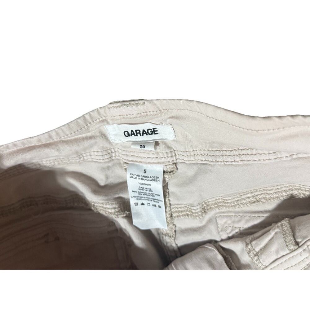Garage Khaki Cargo Pants Sz 5 Juniors Y2K 2000s Utility Boot Cut Pockets Beige - Picture 8 of 11